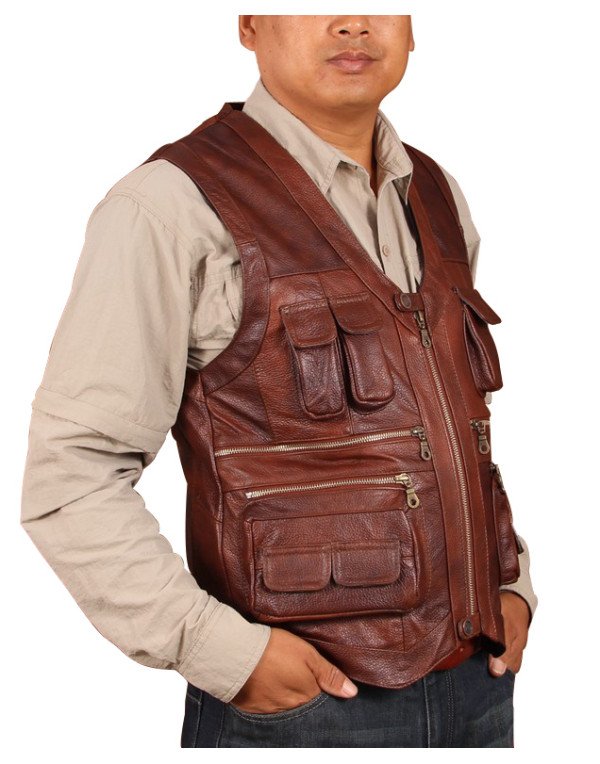 Hollywood Style Waistcoat For Men Casual Jacket in Brown Color WC15